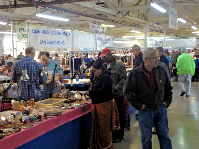 Portland Regional Gem and Mineral Show Floor with exhibitors